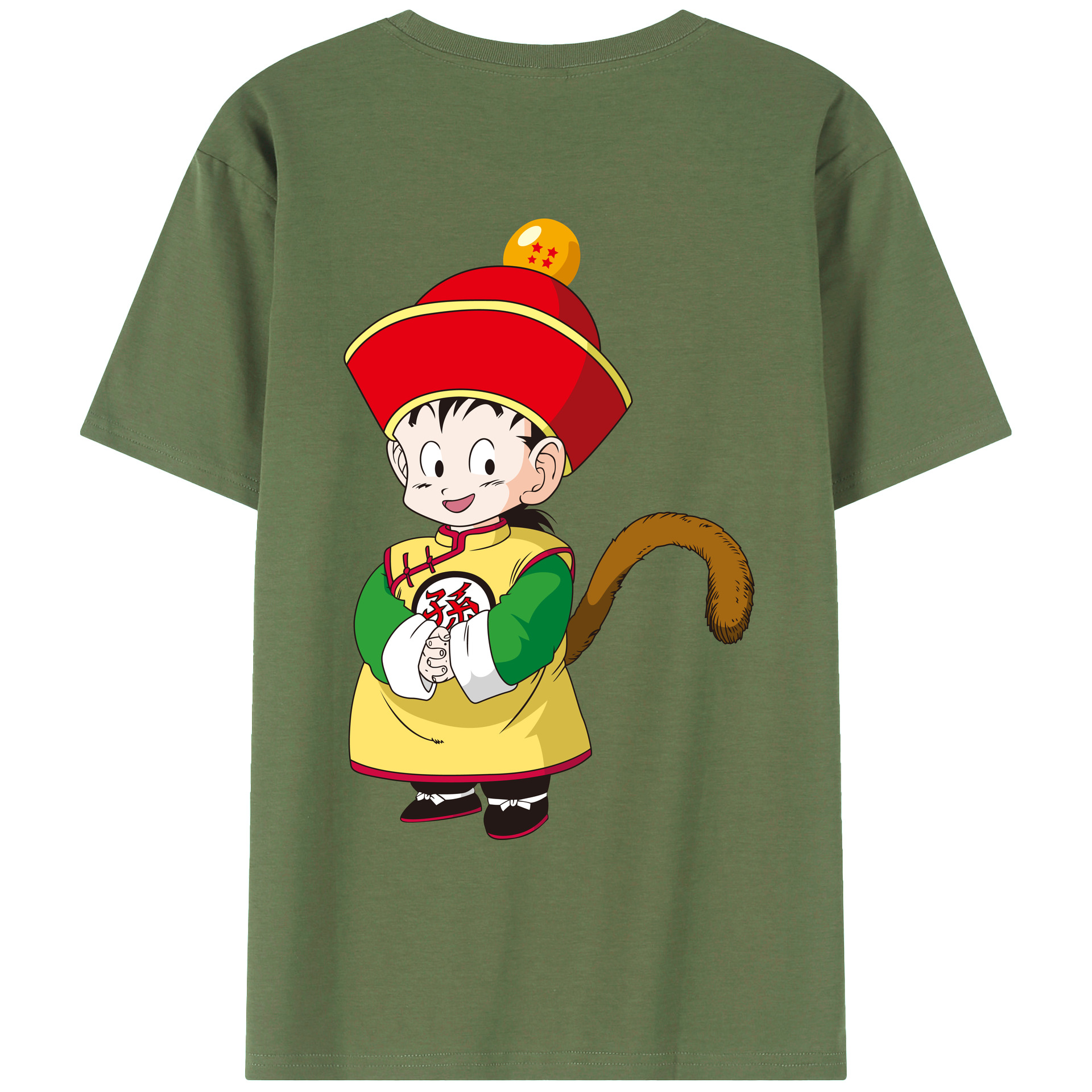 （画像用） ドラゴンボール 孫悟空（そん ごくう）Son Goku カカロット DRAGON BALL Kakarotto 綿100％ メンズ半袖Tシャツ（バックプリント） 通気性